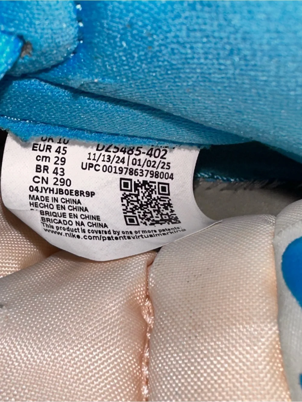 Jordan 1 Retro High OG UNC Reimagined Size 11